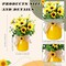 Artificial Fake Flowers with Vase Decoration Sunflower Vases Decoration Spring Artificial Plant Decoration Home Office Party Table Centerpiece (4 Pcs)